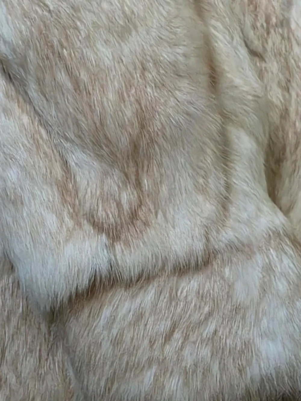 Vintage Classic Cream Real Rabbit Fur Jacket - Women's Coat Sz L